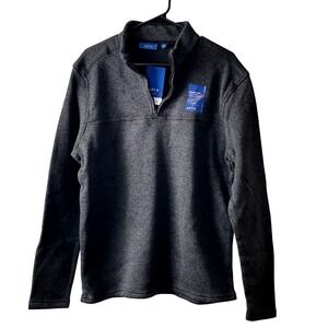 New APT 9 Men's Uptown Grey Sweater Fleece Quarter Zip‎ Pullover L
